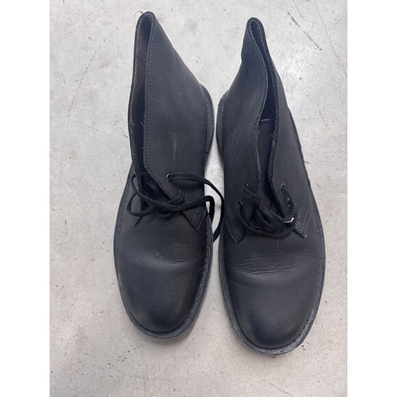 clarks desert boots 8M mens black leather main image 7